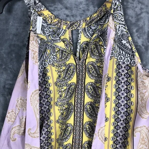 New York And Company Tops Medium Women’s Yellow And Lavender Shirt - Picture 12 of 14